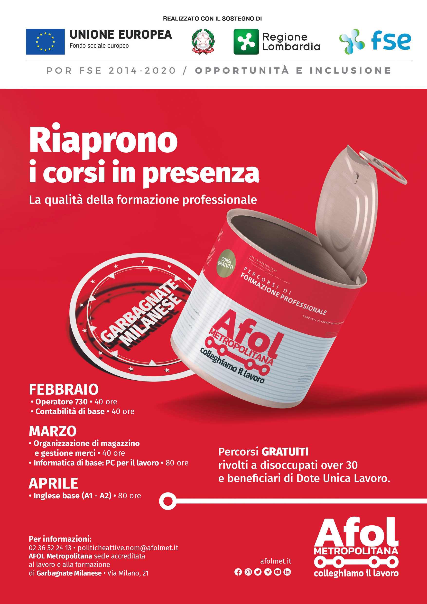 Ripartono i corsi in presenza di AFOL