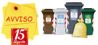 Modifiche della raccolta rifiuti per Ferragosto